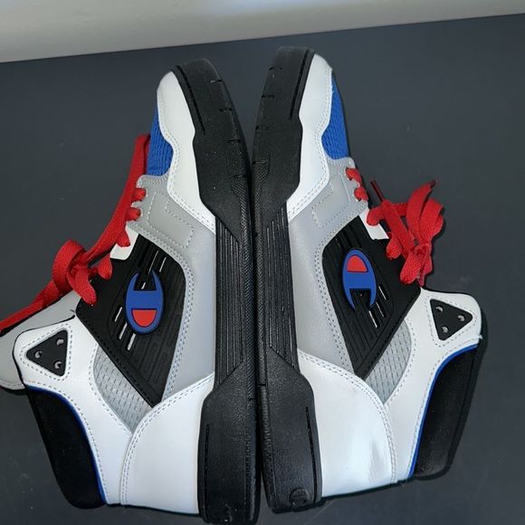 Champion Men’s Hightop Sneakers in Black, Blue, Red & White, Size 9! EUC! - Picture 6 of 8
